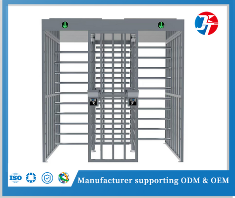 Stainless Steel Full Height Pedestrian Turnstiles Anti Rust Swing Flap Drop Arm Gate