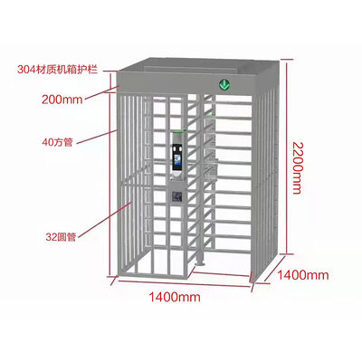 Antirust Full Height Turnstile Gate , Stainless Steel Revolving Turnstile Anti Tailgating