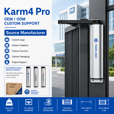 Karm4 Pro 24V Articulated Arm Swing Gate Opener 250KG with Access Control and Anti-Pinch Protection
