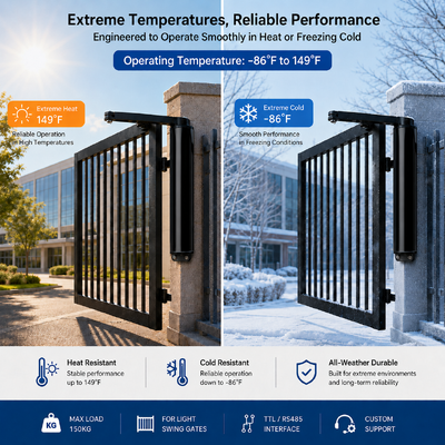 24V Light Duty Articulated Arm Swing Gate Opener with Access Control Interface and Anti-Pinch Protection