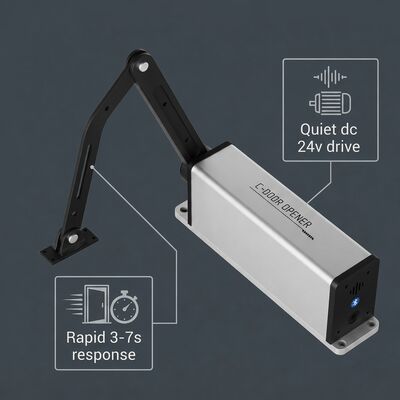 Aluminum Alloy Swing Gate Opener DC Brushless Motor 300kg Load Capacity For Hotel / Commercial Doors