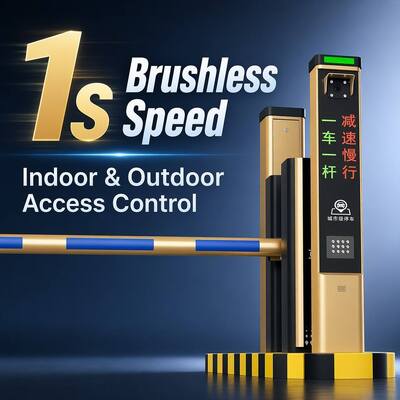 5MP License Plate Recognition Gate with Adjustable Camera 2-Line Display and QR RFID for Indoor Outdoor Access Control