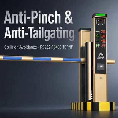 5MP License Plate Recognition Gate with Adjustable Camera 2-Line Display and QR RFID for Indoor Outdoor Access Control