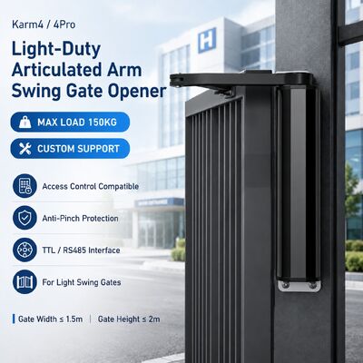 Industrial Swing Gate Opener , 24V Light Duty Hotel Articulated Arm Gate Openers