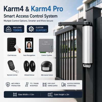 24V Light Duty Articulated Arm Swing Gate Opener Anti Pinch With Access Control Interface