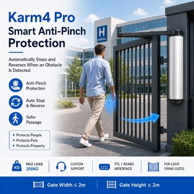 Karm4 Pro 24V Articulated Arm Swing Gate Opener Access Control Anti Pinch Industrial Gate Opener