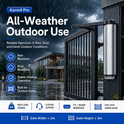 Karm4 Pro 24V Articulated Arm Swing Gate Opener Access Control Anti Pinch Industrial Gate Opener