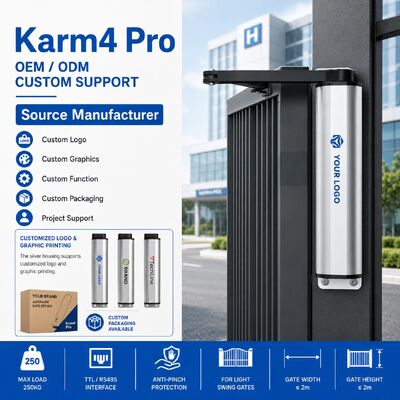 Karm4 Pro 24V Articulated Arm Swing Gate Opener Access Control Anti Pinch Industrial Gate Opener