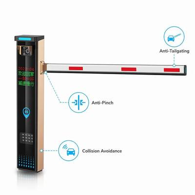 Adjustable Camera Plate Gate with Anti-Pinch RS232 RS485 TCP and QR RFID for Vehicle Parking Entrance Management